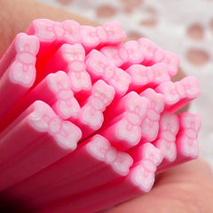 Polymer Clay Cane - Light Pink Bow / Bowtie - for Miniature Food / Dessert / Cake / Ice Cream Sundae Decoration and Nail Art CB01