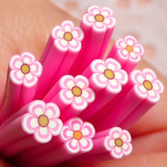 Polymer Clay Cane - Light Pink Flower - for Miniature Food / Dessert / Cake / Ice Cream Sundae Decoration and Nail Art CFW013