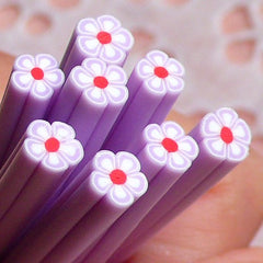 Polymer Clay Cane - Light Purple Flower - for Miniature Food / Dessert / Cake / Ice Cream Sundae Decoration and Nail Art CFW057