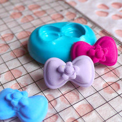 Bowtie Mold Bow Mold w/ Flower 18mm Silicone Flexible Mold Earring Mold Cake Deco Mold Mini Cupcake Topper Mold Fimo Polymer Clay Mold MD473