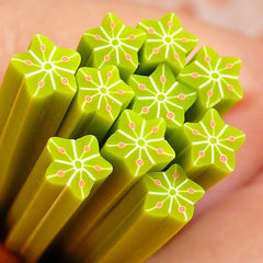 Dollhouse Clay Canes Starfruit Polymer Clay Cane Miniature Carambola Fimo Cane Star Fruit Slices (Cane or Slices) Fake Fruit Jewelry CF021