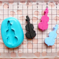 Cello / Violin (24mm) Silicone Flexible Push Mold - Miniature Food, Cupcake, Jewelry, Charms (Resin Clay Fimo Wax Gum Paste Fondant) MD694
