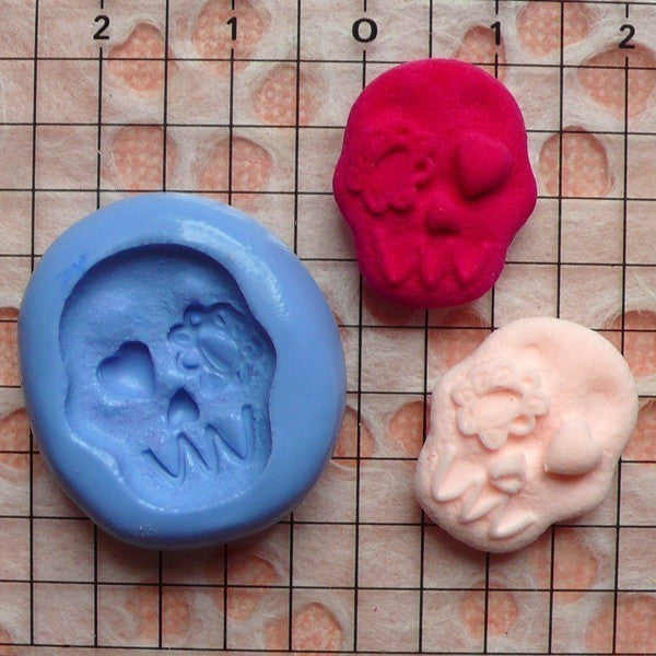 Skeleton Cookie Mold Skull Biscuit Mold 16mm Silicone Flexible Mold Halloween Miniature Sweets Fimo Polymer Clay Cell Phone Deco Mold MD153