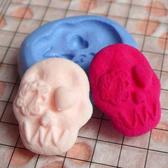 Skeleton Cookie Mold Skull Biscuit Mold 16mm Silicone Flexible Mold Halloween Miniature Sweets Fimo Polymer Clay Cell Phone Deco Mold MD153