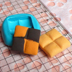 Cookie Mold Square Checkerboard Biscuit 18mm Flexible Silicone Mold Miniature Sweets Kitsch Jewelry Kawaii Cabochon Fimo Polymer Clay MD164