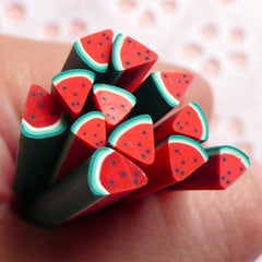 Watermelon Polymer Clay Cane Fruit Fimo Cane Nail Art (Cane or Slices) Dollhouse Food Jewellery Miniature Sweets Deco Cute Resin Craft CF025