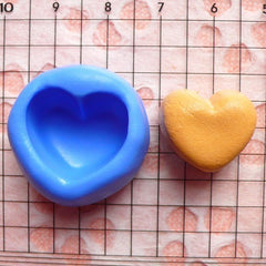 Heart Chocolate / Pudding (17mm) Silicone Flexible Push Mold - Miniature Food, Sweets, Jewelry, Charms (Clay, Fimo, Resins, Fondant) MD507