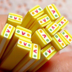 Polymer Clay Cane - Yellow Fruit Cake - for Miniature Food / Dessert / Cake / Ice Cream Sundae Decoration and Nail Art CSW029