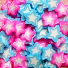 Polymer Clay Cane Star Fimo Slices Mix (Pink, Blue) Mini Sweets Decoden Kawaii Scrapbooking Fimo Cane Nail Art Decoration (80pcs) CMX018