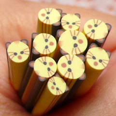 Polymer Clay Cane - Cat Face - for Miniature Food / Dessert / Cake / Ice Cream Sundae Decoration and Nail Art CAN011