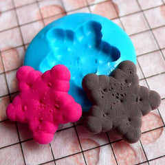 Kawaii Mold Cookie Biscuit Star 15mm Silicone Flexible Mold Miniature Sweets Decoden Fimo Polymer Jewelry DIY Earrings Cabochon Mould MD141