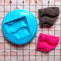 Bitten I love You Chocolate Bar Mold 16mm Silicone Flexible Mold Dollhouse Miniature Sweet Mold Fimo Cabochon Mold Kawaii Polymer Clay MD357