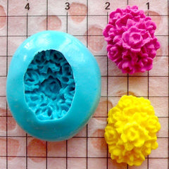 Oval Flower Cameo Mold 18mm Flexible Silicone Mold Flower Jewelry Earrings Mold Mini Cake Decoration Fimo Polymer Clay Resin Push Mold MD606