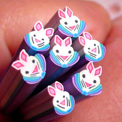Polymer Clay Cane - Easter Bunny / Rabbit - for Miniature Food / Dessert / Cake / Ice Cream Sundae Decoration and Nail Art CAN014