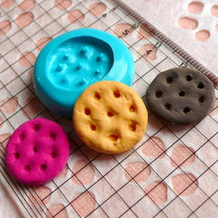 Round Cookie Mold Biscuit Mold 19mm Silicone Flexible Mold Kawaii Miniature Sweets Mold Wax Fimo Polymer Clay Mold Cabochon Charms MD144