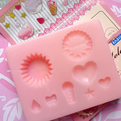 Padico's Cookie / Biscuit / Cupcake / Strawberry / Ribbon / Bow / Ice Cream / Heart Macaron / Star Mold (Japan) Miniature Sweets MD013