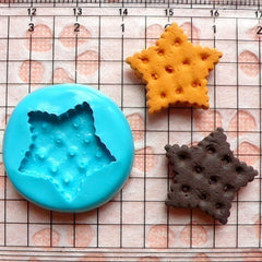Silicone Mold Flexible Mold - Star Shaped Cookie / Biscuit (21mm) Miniature Food, Jewelry, Charms (Resin, Paper Clay, Fimo, Gum Paste) MD149