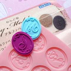 Alphabet (A-Z) and Letter (0-9) Mold Set from Padico (Japan) Kawaii Deco Sweets Cake Miniature Food Jewelry Charms DIY Cabochon Mold MD014