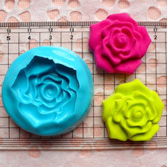 Flower Rose Mold 30mm Flexible Silicone Mold Fondant Mold Gum Paste Cupcake Topper Cake Decoration Wax Resin Fimo Clay Jewelry Mold MD779
