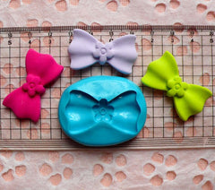 Bow Mold Bowtie Mold w/ Flower 34mm Silicone Flexible Mold Cupcake topper Cake Decoration Mold Kawaii Fondant Mold Polymer Clay Resin MD485