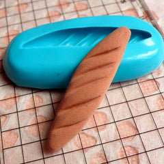 French Bread Mold Baguette Mold 38mm Silicone Flexible Mold Miniature Dollhouse Bakery Fimo Polymer Clay Kawaii Cabochon Kitsch Charms MD222
