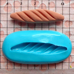 French Bread Mold Baguette Mold 38mm Silicone Flexible Mold Miniature Dollhouse Bakery Fimo Polymer Clay Kawaii Cabochon Kitsch Charms MD222