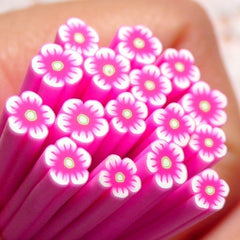 Polymer Clay Cane - Pink Flower - for Miniature Food / Dessert / Cake / Ice Cream Sundae Decoration and Nail Art CFW014