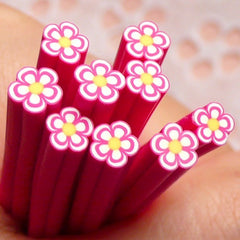Polymer Clay Cane - Purple Pink Flower - for Miniature Food / Dessert / Cake / Ice Cream Sundae Decoration and Nail Art CFW019