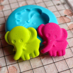 Elephant (16mm) Silicone Flexible Push Mold - Miniature Food, Cupcake, Jewelry, Charms (Resin Paper Clay Fimo Wax Gum Paste Fondant) MD715
