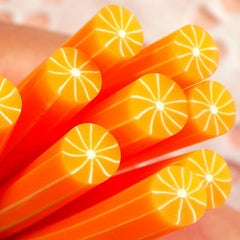 Orange Polymer Clay Cane Fruit Fimo Cane Slices (Cane or Slices) Nail Art Dollhouse Food Jewellery Miniature Sweets Craft Scrapbook CF002