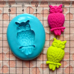 Owl (24mm) Silicone Flexible Push Mold - Miniature Food, Sweets, Jewelry, Charms (Resin, Paper Clay, Fimo, Gum Paste, Candy, Fondant) MD456