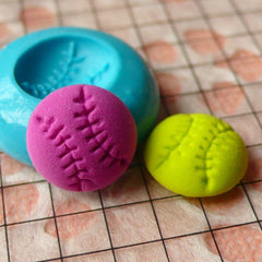 Baseball (11mm) Silicone Flexible Push Mold Jewelry Charms Cupcake (Clay, Fimo, Premo, Casting Resins, Epoxy, Wax, Gum Paste, Fondant) MD795