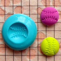 Baseball (11mm) Silicone Flexible Push Mold Jewelry Charms Cupcake (Clay, Fimo, Premo, Casting Resins, Epoxy, Wax, Gum Paste, Fondant) MD795