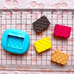 Wafer / Waffer Biscuit (16mm) Silicone Flexible Push Mold - Miniature Food Sweets Jewelry Charms (Clay Fimo Resin Gum Paste Fondant) MD302