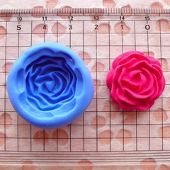 Flower / Rose (23mm) Silicone Flexible Push Mold - Jewelry, Charms, Cupcake (Clay, Fimo, Resin, Wax, Soap, Gum Paste, Fondant) MD585