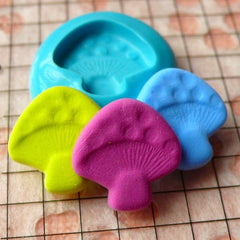 Mushroom (16mm) Silicone Flexible Push Mold - Miniature Food, Sweets, Cupcake, Jewelry, Charms (Clay Fimo Resin Gum Paste Fondant Wax) MD683