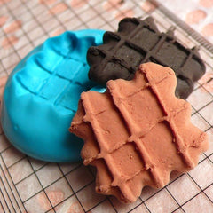 Waffle (22mm) Silicone Flexible Push Mold - Miniature Food, Cupcake, Jewelry, Charms (Resin Clay Sculpey Fimo Wax Gum Paste Fondant) MD307