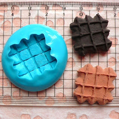 Waffle (22mm) Silicone Flexible Push Mold - Miniature Food, Cupcake, Jewelry, Charms (Resin Clay Sculpey Fimo Wax Gum Paste Fondant) MD307
