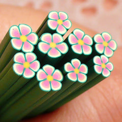 Polymer Clay Cane - Green Flower - for Miniature Food / Dessert / Cake / Ice Cream Sundae Decoration and Nail Art CFW049