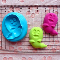 Ghost (26mm) Silicone Flexible Push Mold - Jewelry, Charms, Cupcake (Clay, Fimo, Resin, Wax, Soap, Epoxy, Gum Paste, Fondant) MD676