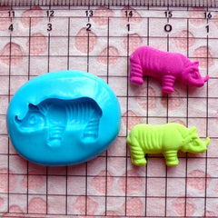 Rhinoceros (21mm) Silicone Flexible Push Mold - Jewelry, Charms, Cupcake (Clay Fimo Casting Resins Epoxy Wax Soap GumPaste Fondant) MD420