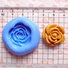 Rose Mold Flower Mold 21mm Flexible Silicone Mold Flower Cupcake Topper Mold Cake Decoration Mold DIY Jewelry Cabochon Fondant Mold MD583
