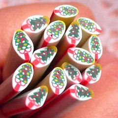 Polymer Clay Cane - Christmas Tree - for Miniature Food / Dessert / Cake / Ice Cream Sundae Decoration and Nail Art CCH02