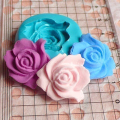 Flower / Rose (24mm) Silicone Flexible Push Mold - Jewelry, Charms, Cupcake (Clay Fimo Premo Casting Resins Soap Gum Paste Fondant) MD584