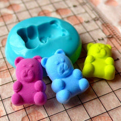 Bear (14mm) Silicone Flexible Push Mold - Miniature Food, Sweets, Jewelry, Charms (Clay, Resins Casting, Gum Paste, Fondant, Soap) MD448