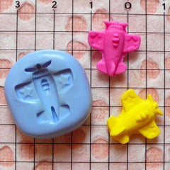 Airplane (15mm) Silicone Flexible Push Mold - Jewelry, Charms, Cupcake (Clay Fimo Casting Resins Epoxy Wax Soap Gum Paste Fondant) MD548