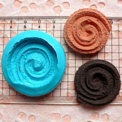 Danish Cookie Mold Round Biscuit 33mm Flexible Silicone Mold Decoden Kawaii Miniature Sweets Mold Polymer Clay Food Jewelry Cabochon MD191