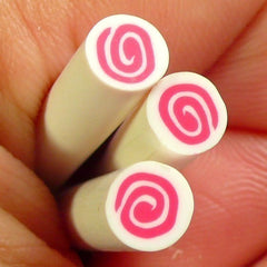 Polymer Clay Cane - Strawberry Cake / Swiss Roll - for Miniature Food / Dessert / Cake / Ice Cream Sundae Decoration and Nail Art CSW018