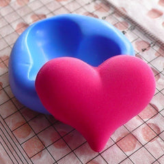 Heart (31mm) Silicone Flexible Push Mold - Miniature Food, Sweets, Jewelry, Charms (Clay, Fimo, Resins, Wax, Soap, Gum Paste, Fondant) MD513