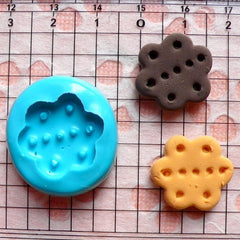 Cookie Mold Flower Shaped Biscuit Mold 19mm Silicone Flexible Mold Dollhouse Mini Sweets Polymer Clay Jewelry Charms Kawaii Cabochon MD146